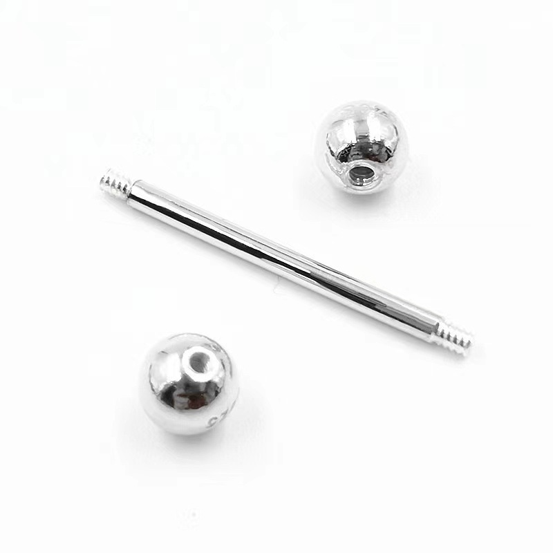 G23 Titanium 16G Externally Threaded Straight Barbell with Double Ball Ends for Tongue Nipple Piercing Jewelry - Image 3