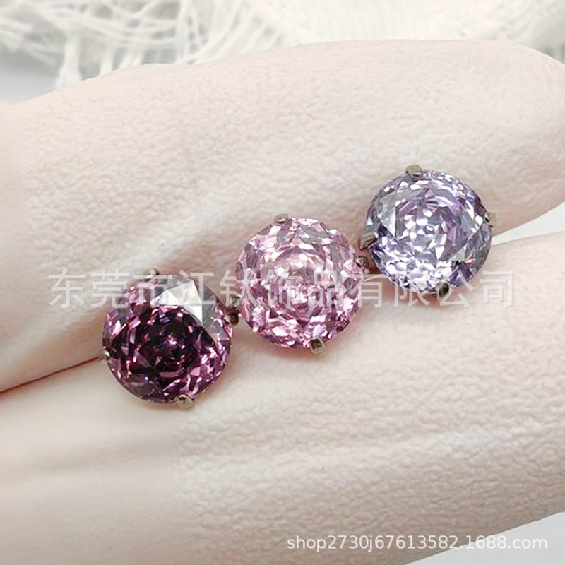 G23 Titanium Rose Cut Zircon Ear Bone Nail Cochlea Earring - Round Gem Stud for Helix Tragus Conch - Image 2