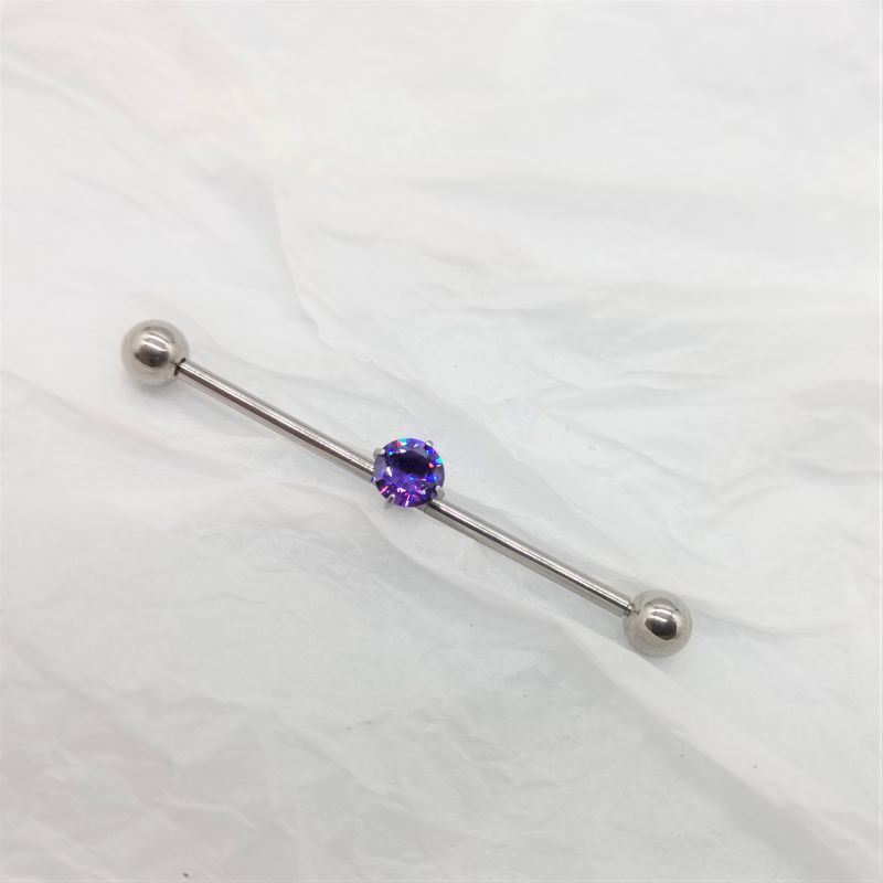 G23 Titanium Ear Barbell 14g Four-Prong Zircon Ear Cartilage Barbell Piercing Jewelry - Image 5