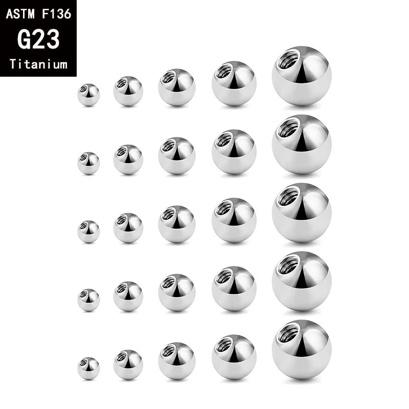 G23 Titanium Internally Threaded Ball Adapter External Thread Fittings for Lip Nail Tongue Piercing Jewelry - Image 2