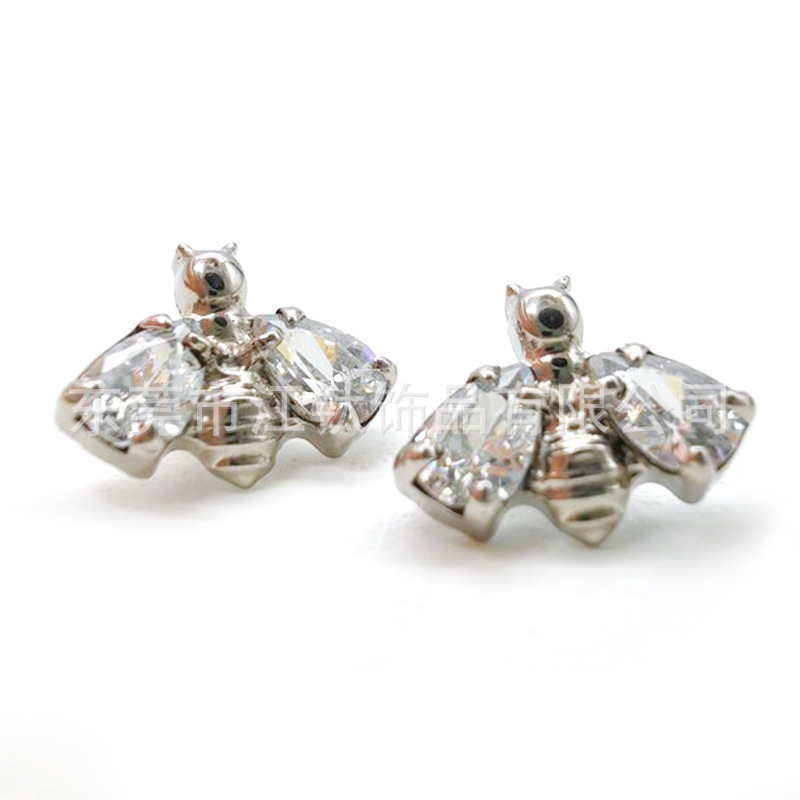 G23 Titanium Bee CZ Ear Cartilage Stud Flat Back Earring for Helix Tragus Piercing Jewelry - Image 4