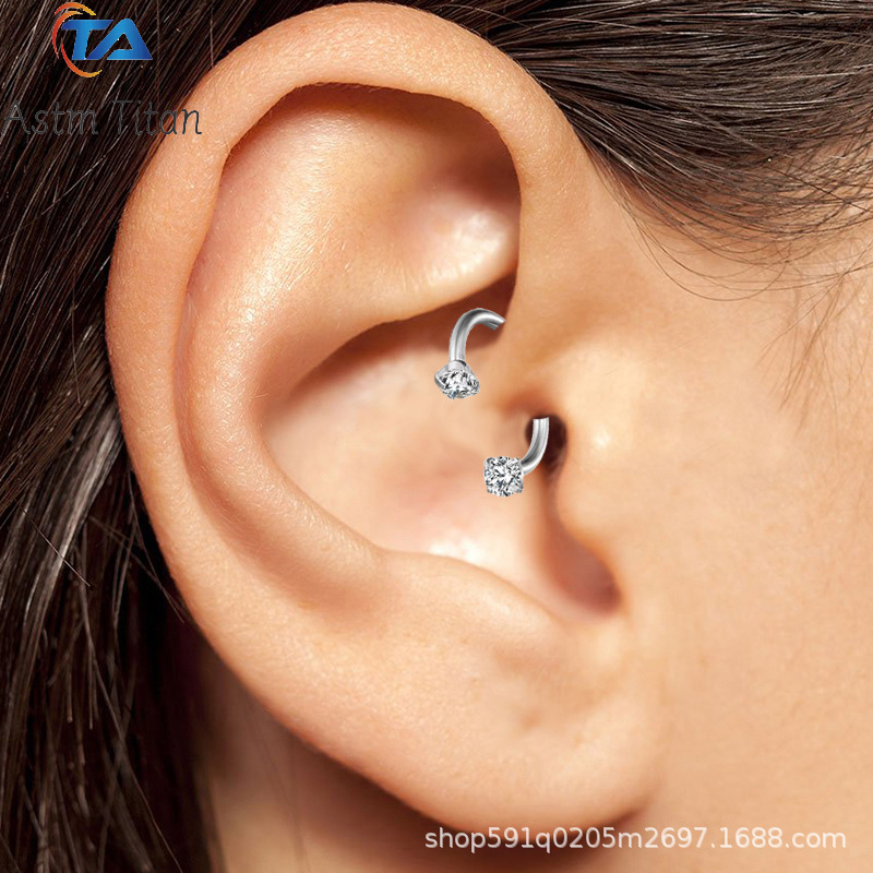 G23 Titanium Nose Ring Horseshoe Rod Internal Thread Body Piercing Jewelry Septum Ring Ear Bone Lip Ring Manufacturers Direct Supply - Image 2