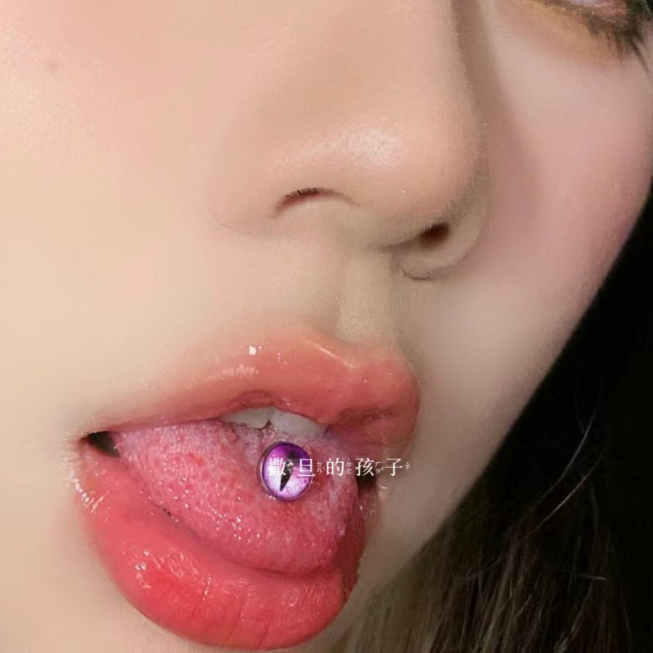 Hot Girl Titanium Steel Tongue Ring Tongue Barbell 12mm Bar 1.6mm Thick European American Piercing Jewelry Wholesale New - Image 2