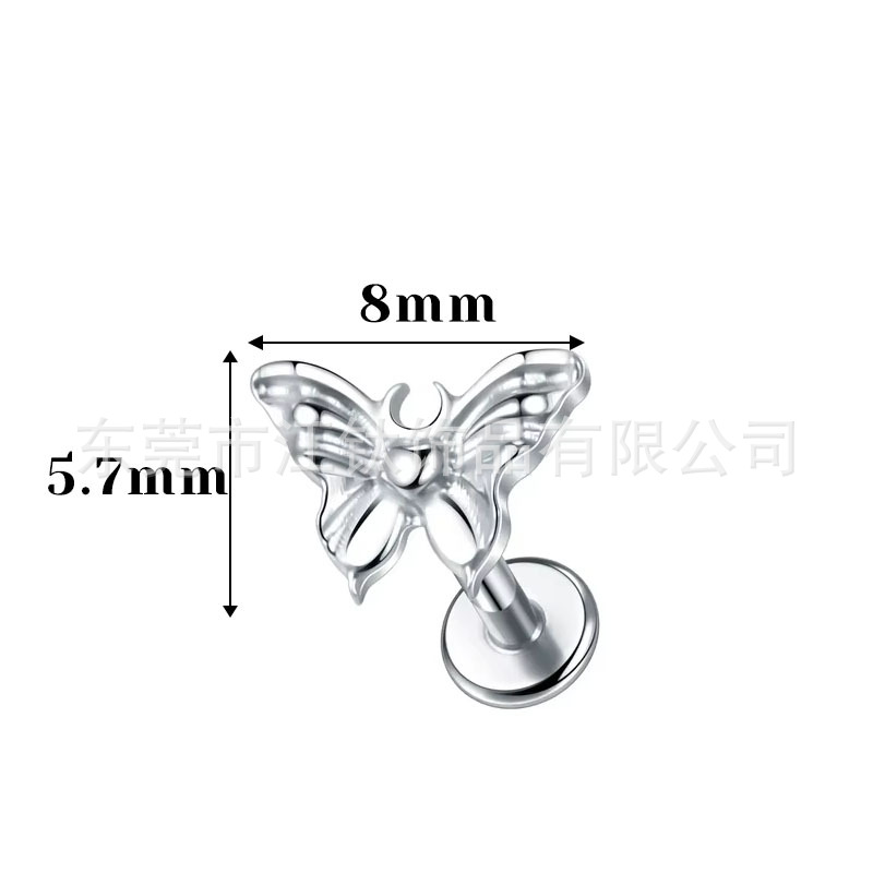 G23 Titanium Ear Cartilage Stud Butterfly Design ASTM F136 Piercing Jewelry Gold - Image 5