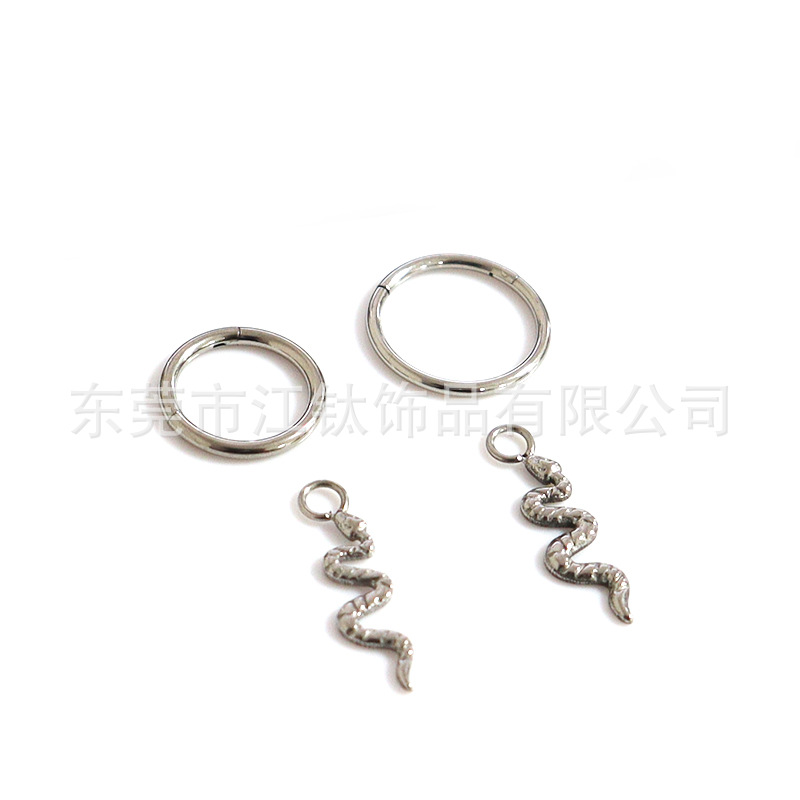 F136 Titanium Snake Nose Ring Anodized G23 Titanium Alloy Body Piercing Nose Stud - Factory Direct - Image 4