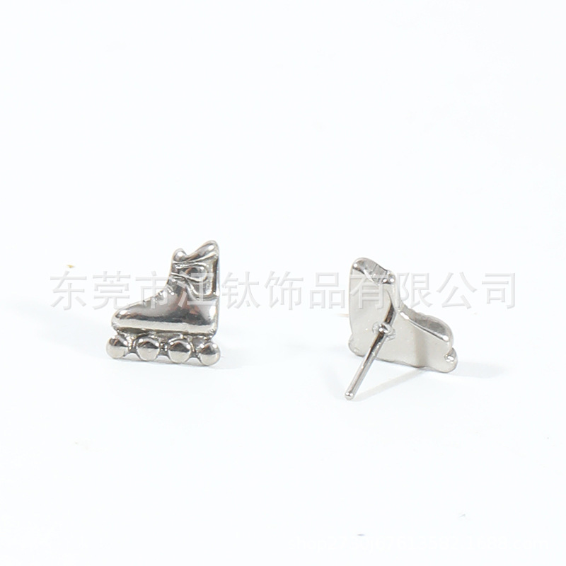 G23 Titanium Skate Earring Lip Nail Barbell - ASTM F136 Implant Grade Body Piercing Jewelry - Image 4