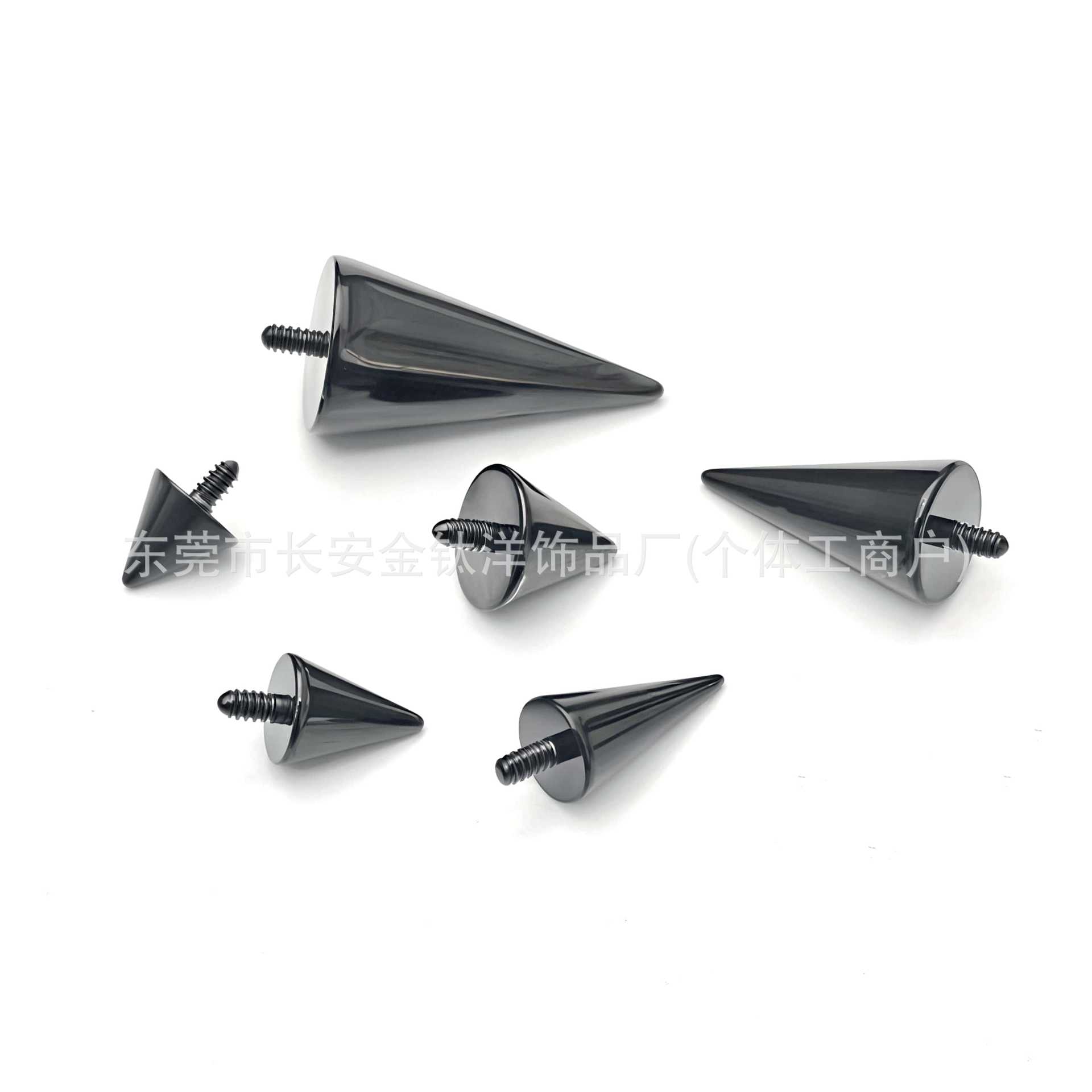 F136 Titanium Black-Plated Spike Devil Nose Stud Lip Stud Eyebrow Stud External Thread Piercing Jewelry - Image 5