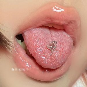 Tongue Nail Titanium Steel Tongue Ring Hot Girl Sweet Cool Tongue Nail Human Body Piercing Jewelry for Amazon Foreign Trade
