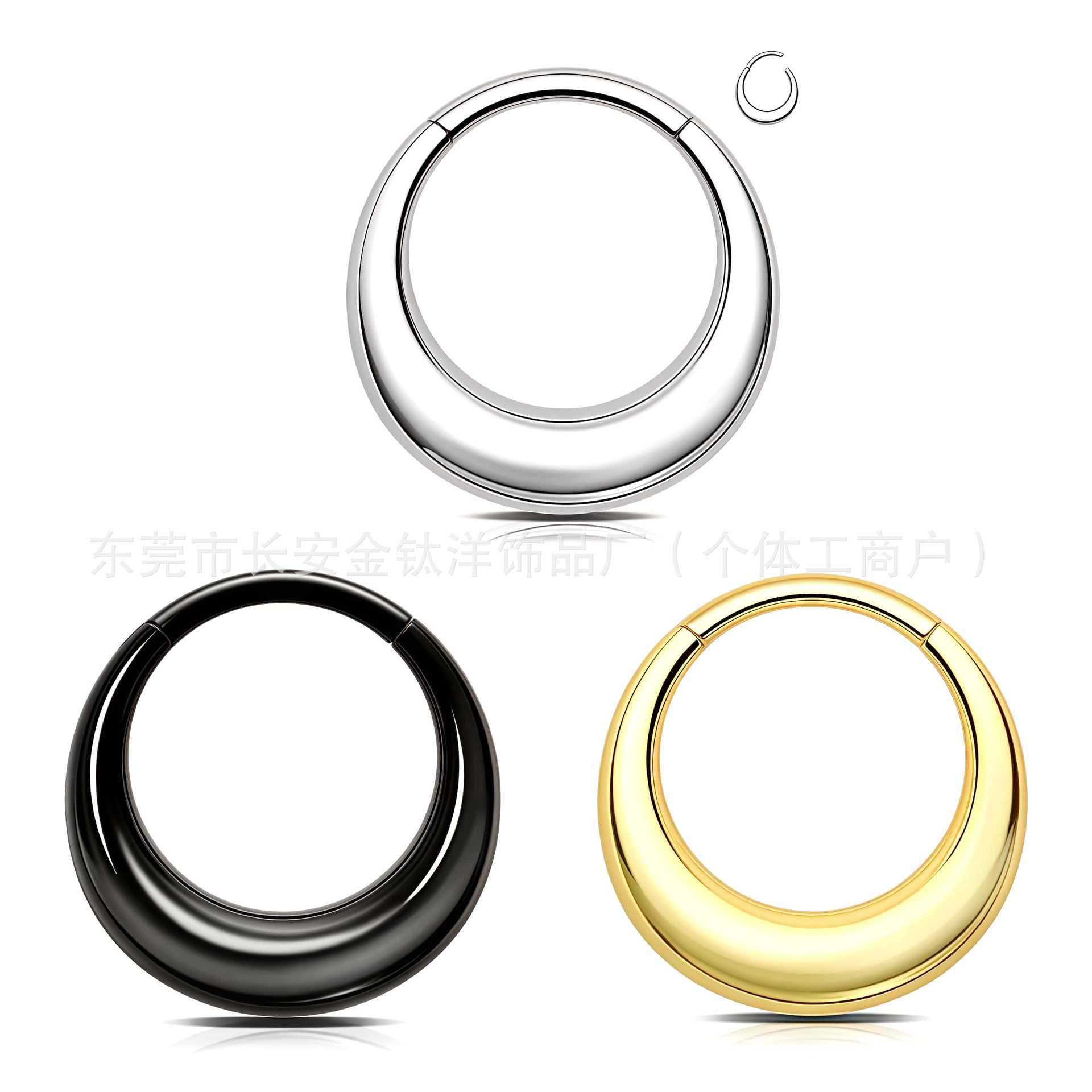 F136 Titanium Smooth Ear Buckle Closed Ring Nose Ring Earrings Ear Bone Ring Universal Ring G23 Titanium Alloy Piercing Jewelry - Image 5