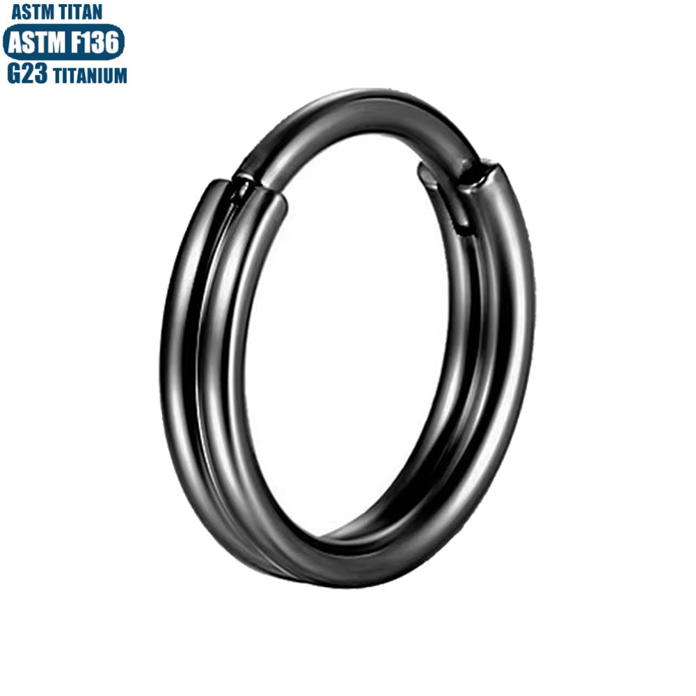 F136 Titanium Alloy Double Layer Nose Ring Tragus Piercing Earring Septum Ring Seamless Hoop Body Piercing Jewelry Fashion - Image 2