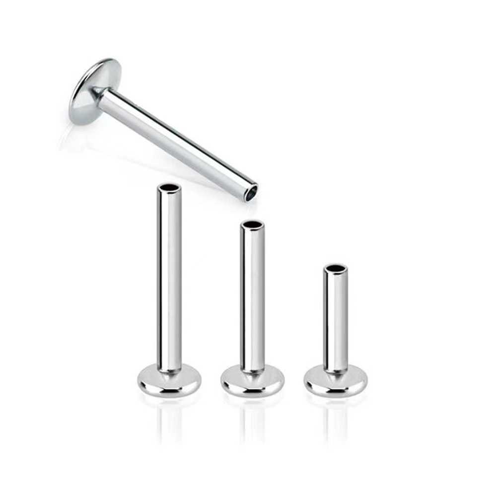 G23 Titanium 14G Internally Threaded Labret Lip Stud 6-14mm Double Length Body Piercing Jewelry for Ear Cartilage - Image 2