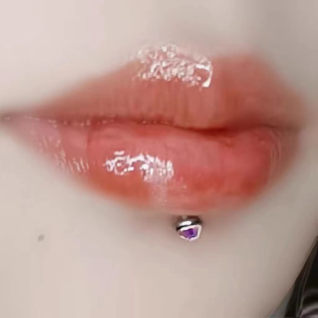 Lip Nail Diamond Inner Tooth Lip Ring Ear Bone Nail Wine Nest Nail Ear Nail Piercing Jewelry Titanium Steel Ins Factory Direct Wholesale - Image 4