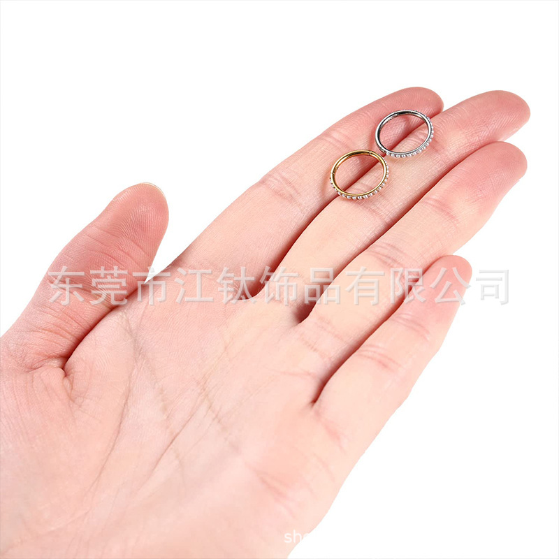 Distinctive Closed Ring Seamless Nose Ring Bevel Top Implanted Ear Bone Ring Gold G23 Titanium ASTM F136 - Image 4