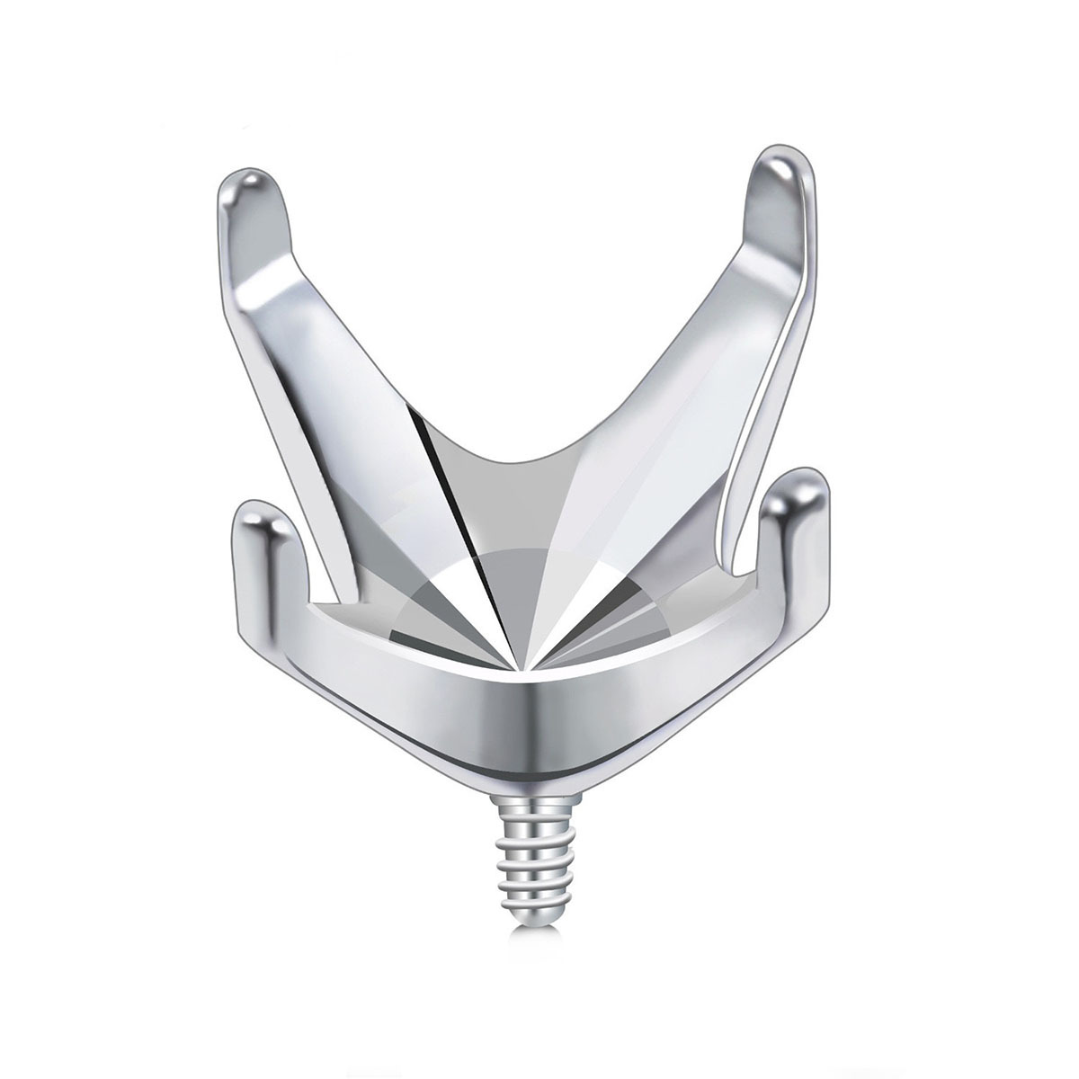 G23 Titanium Four-Claw Round White Stone Earring Empty Holder Externally Threaded DIY Piercing Accessories - Image 5