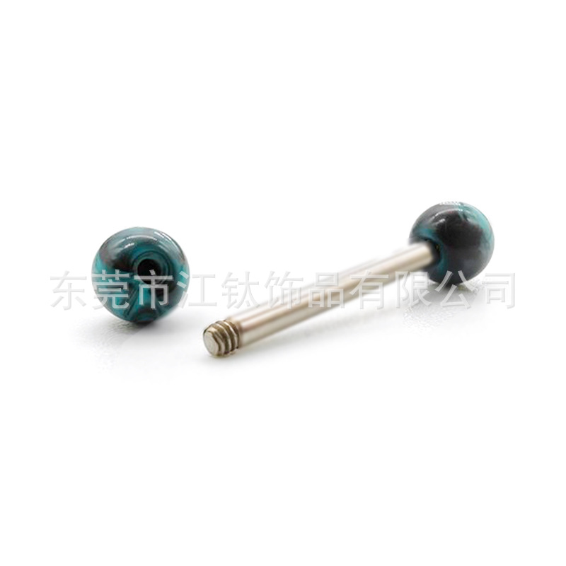 G23 Titanium Tongue Barbell Acrylic Ball Ear Bridge Breast Nail Body Piercing Jewelry F136 - Image 3