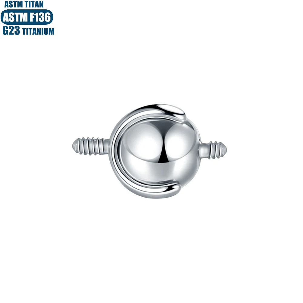 Black F136 Titanium Alloy Ear Bridge Accessory 0.9mm External Thread Piercing Jewelry Bi-Directional Rotating Ball - Image 3