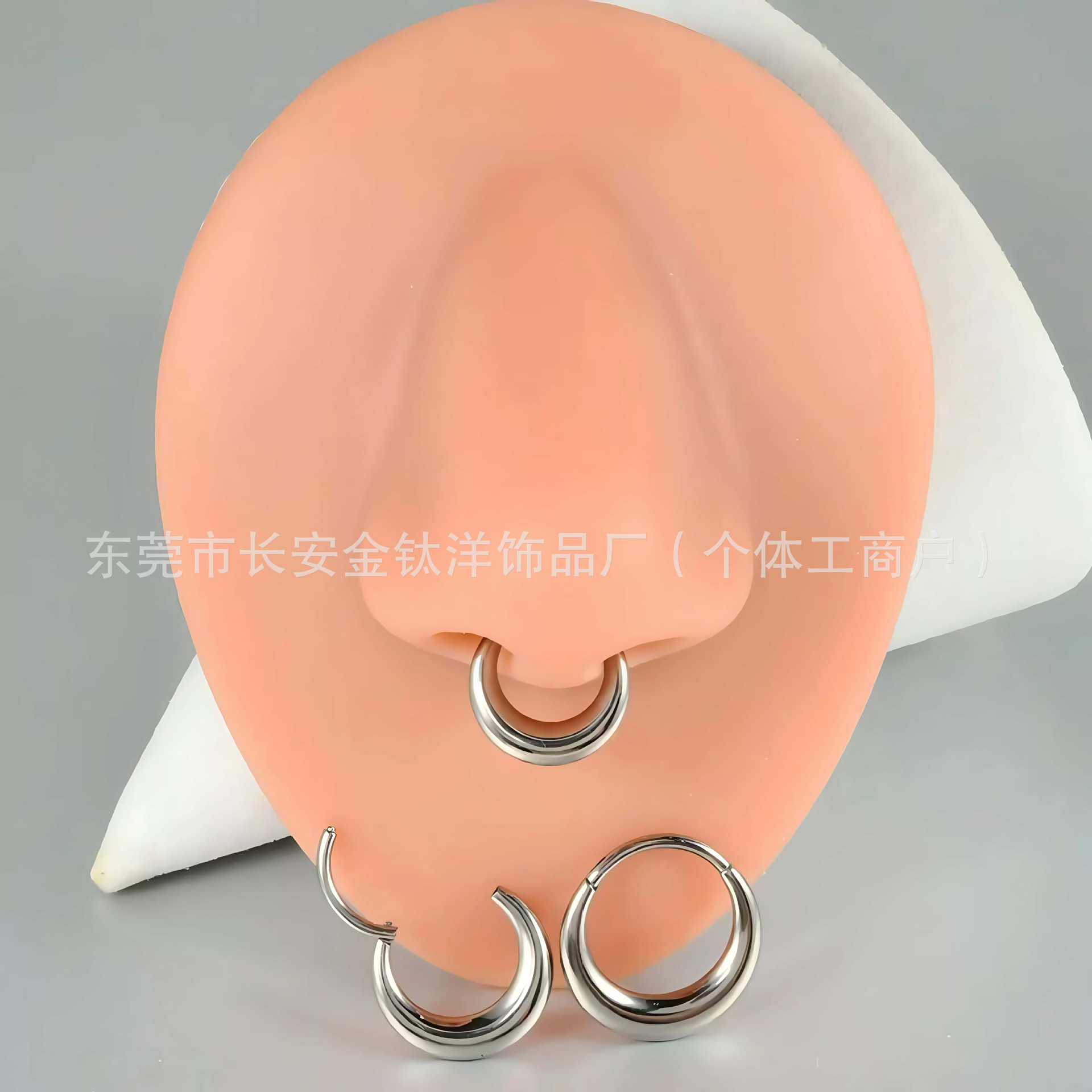 F136 Titanium Smooth Ear Buckle Closed Ring Nose Ring Earrings Ear Bone Ring Universal Ring G23 Titanium Alloy Piercing Jewelry - Image 3