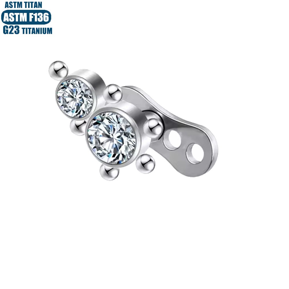 Factory Direct F136 Titanium Inlaid Zircon Nail with Base Solder Ball Internal Thread Piercing Jewelry Skin Grafting Bone Nail - Image 2