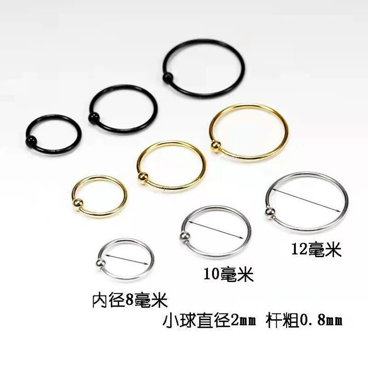 Stainless Steel Open Earring Nose Ring Small Clip Ball Ring Eyebrow Ring Lip Ring Flower Design - Image 4