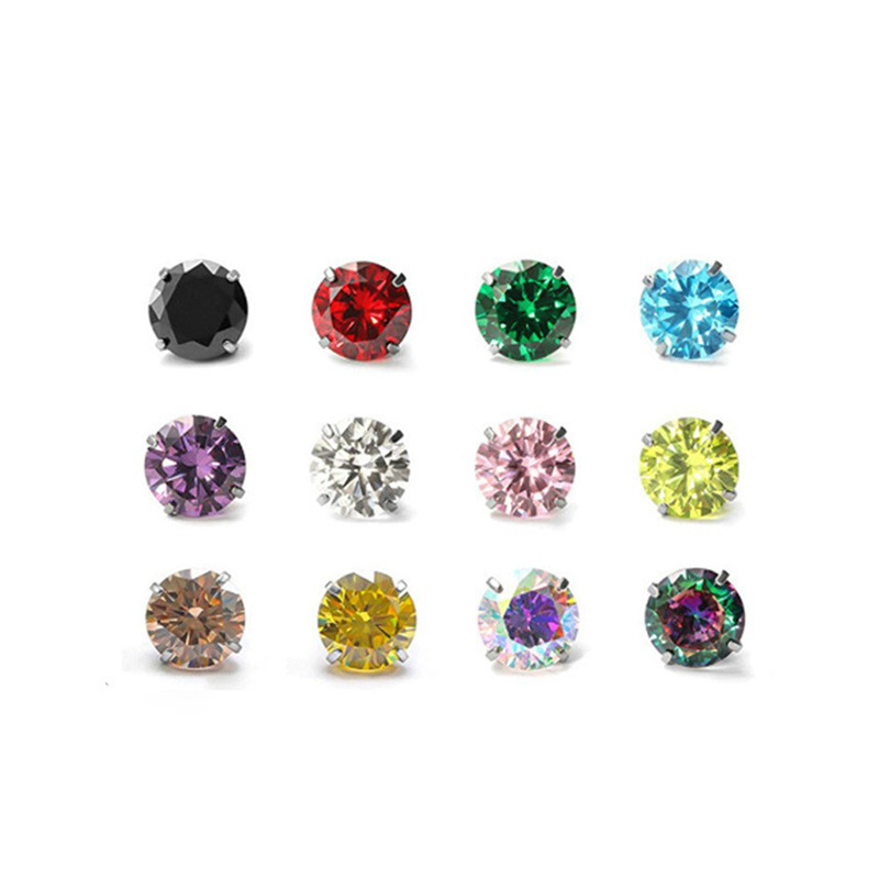 F136 Titanium Ear Studs with Four-Prong Pointed Base and 5A Zircon Replacement Head, G23 Titanium Lip Studs, Tongue Studs, Ear Bone Studs, Nose Studs - Image 5