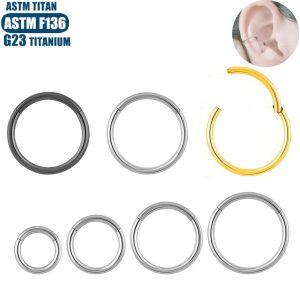G23 Titanium Alloy Hinge Seamless Nose Ring Hoop Cartilage Earring for Women Men