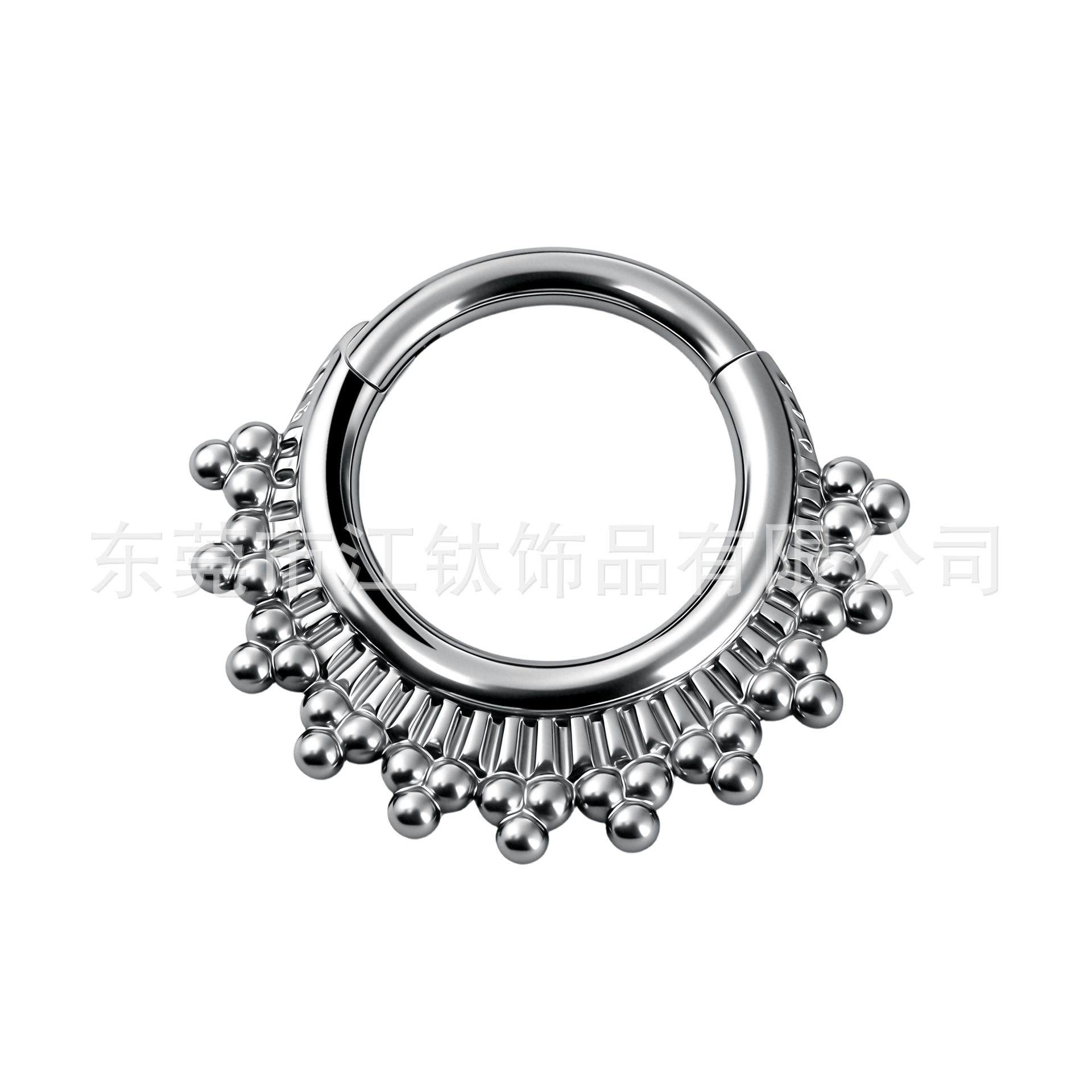 G23 Titanium Nose Stud with Welded Beads 3D Cross Nose Ring Hoop Body Piercing Jewelry - Image 5
