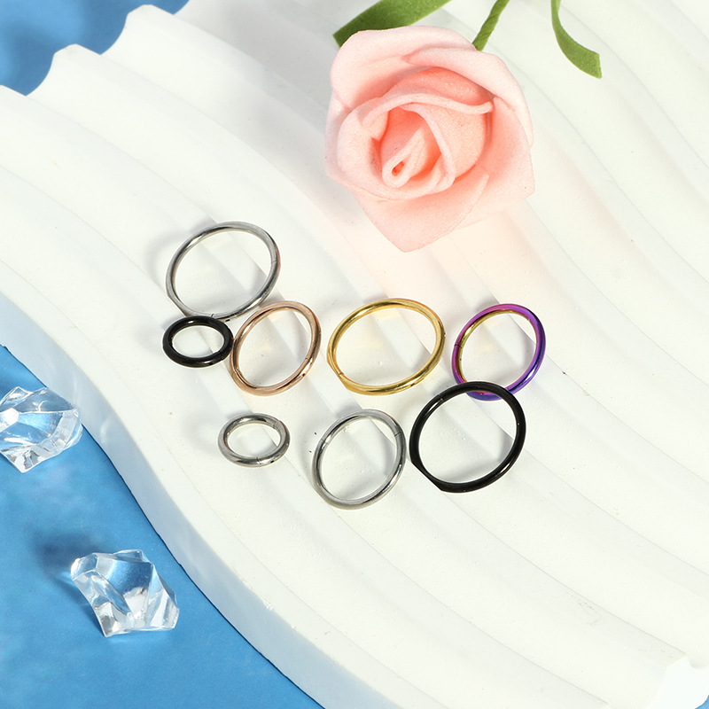 G23 Rose Gold Seamless Nose Ring Hoop Closed Ring 0.8x10mm Titanium Piercing Jewelry for Nose Ear Lip - Image 2