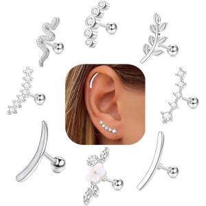 1.2mm Thick Stainless Steel Gold Plated Flower Earring Star Shape Ear Bone Stud New Arrival
