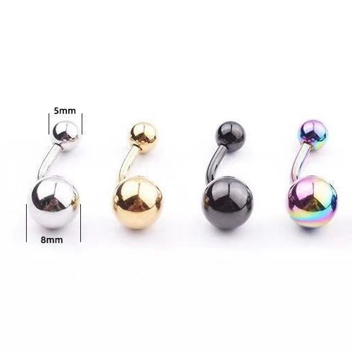 Jiangtai G23 Titanium External Thread Ball Belly Button Ring Navel Stud 16G - Image 4