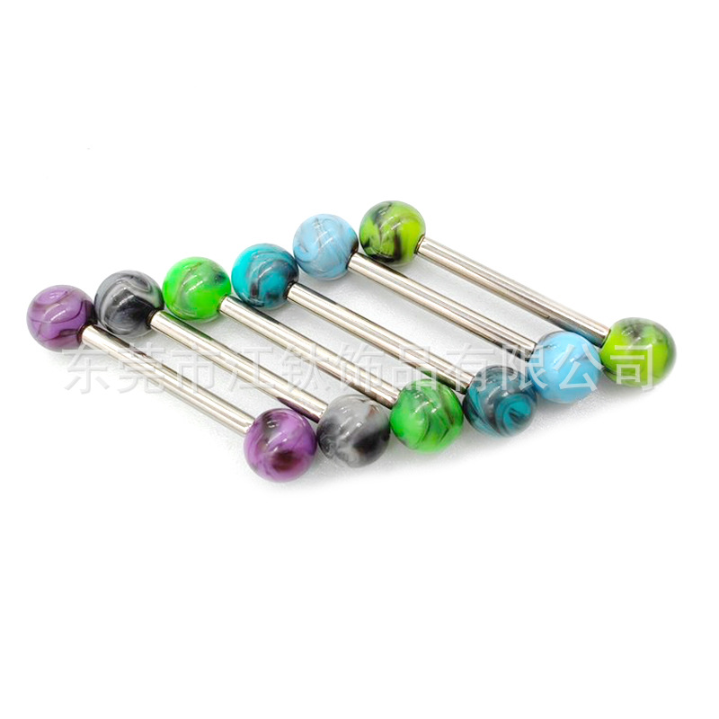 G23 Titanium Tongue Barbell Acrylic Ball Ear Bridge Breast Nail Body Piercing Jewelry F136 - Image 5