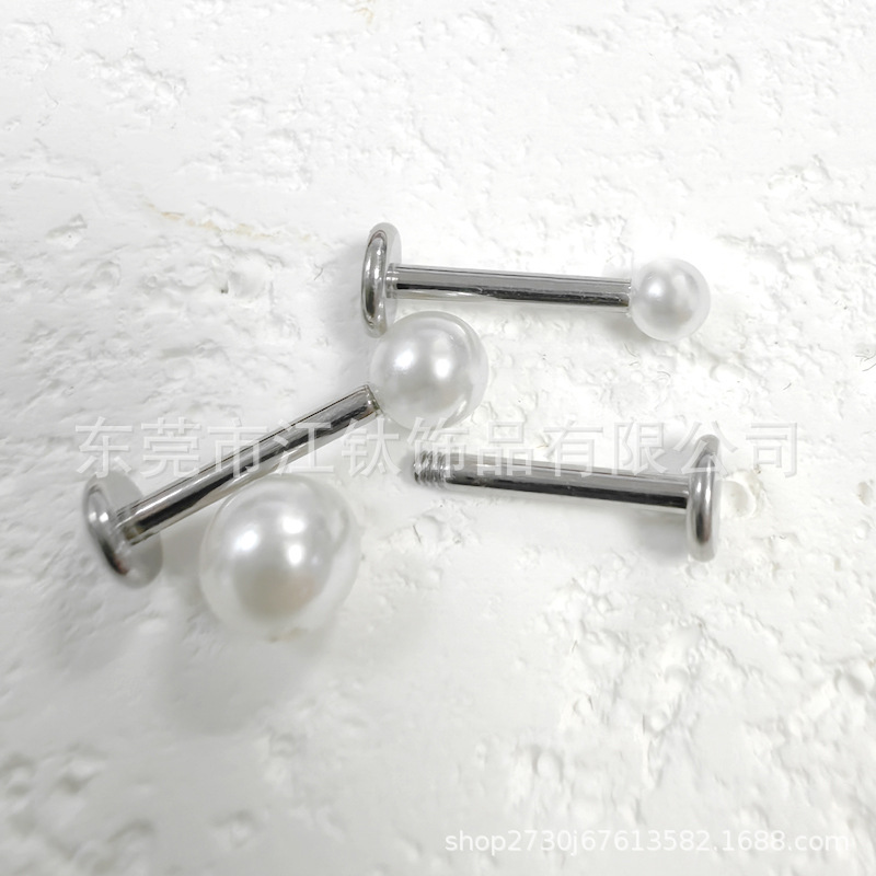 G23 Titanium Labret Stud Earring - ASTM F136 External Thread Lip Nail Jewelry - Image 3