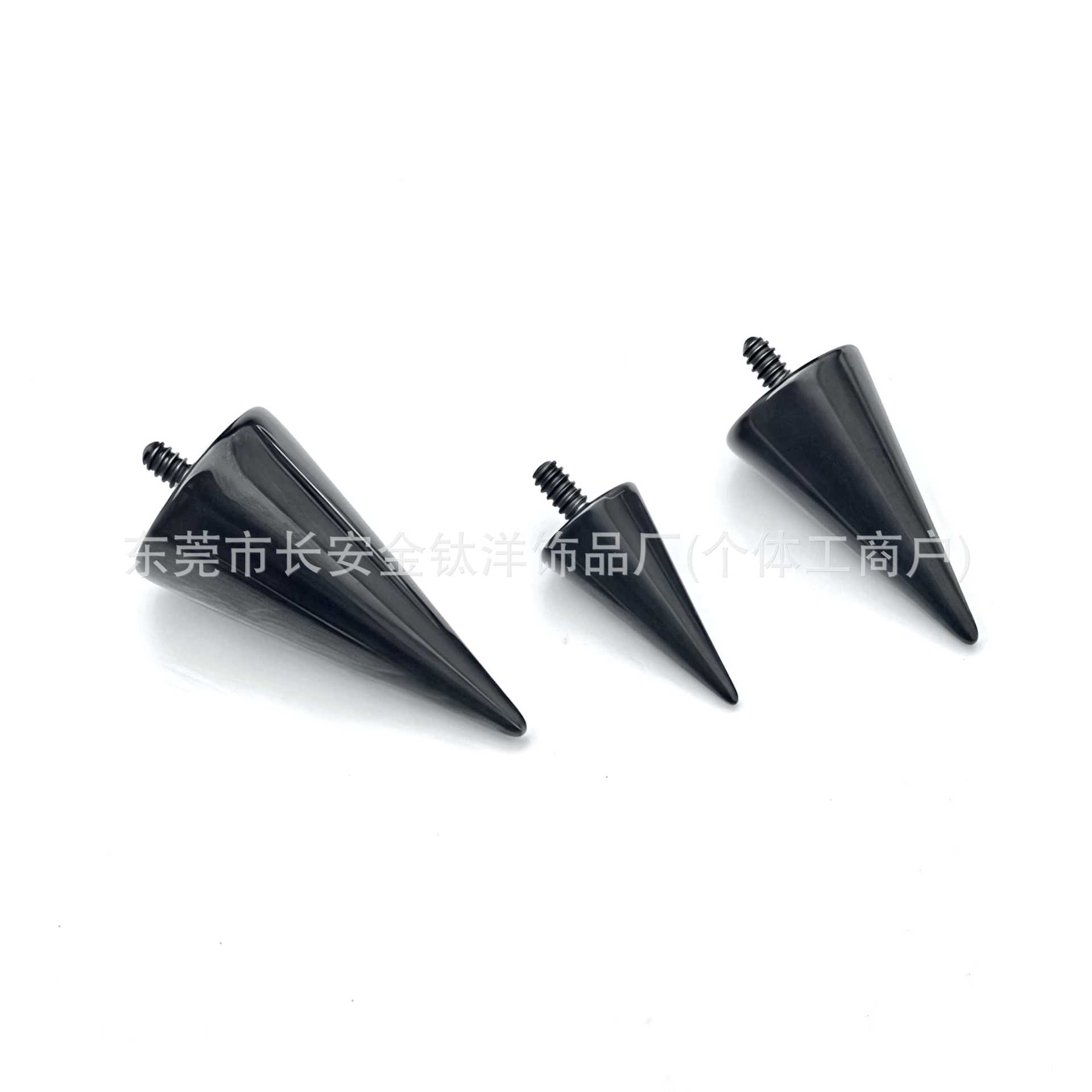 F136 Titanium Black-Plated Spike Devil Nose Stud Lip Stud Eyebrow Stud External Thread Piercing Jewelry - Image 2