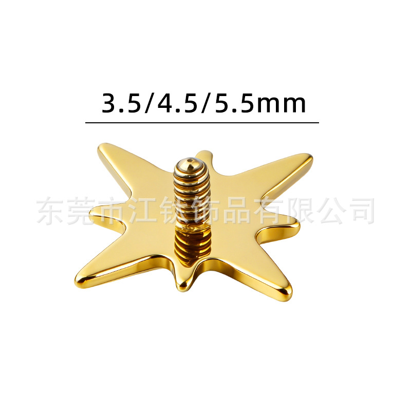 Jiangtai F136 Titanium Starburst Ear Studs – Fashionable Versatile Ear Bone Piercing Jewelry G23 Alloy - Image 2