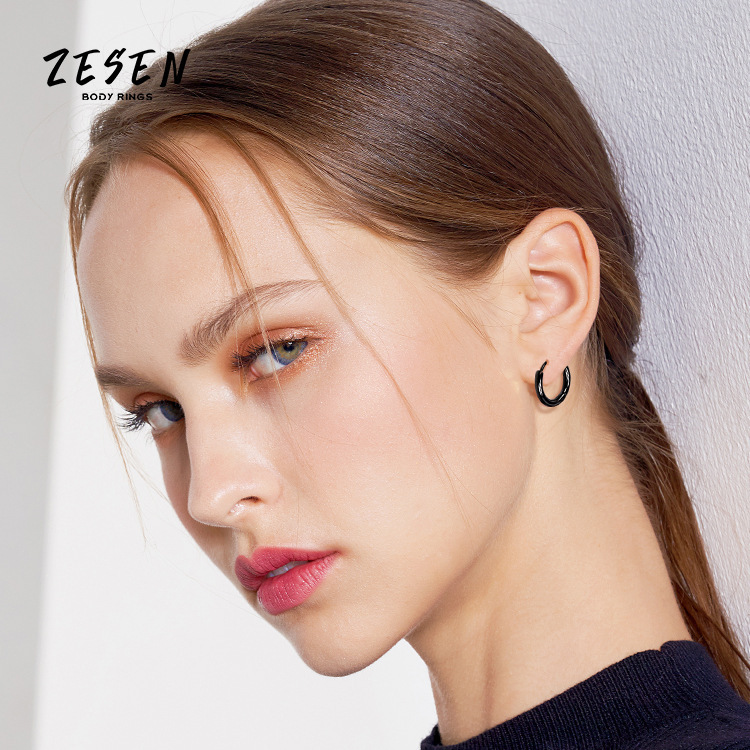 High Quality 316L Surgical Steel Round Wire Earrings Circle Earrings for Men and Women Rainbow Color - Image 2
