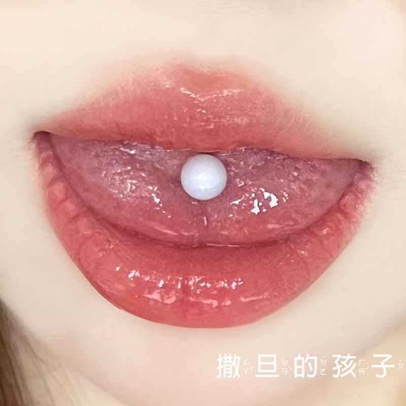 Soft White Fog Opal Tongue Barbell 316L Surgical Steel External Thread Tongue Piercing Jewelry 2024 New - Image 3