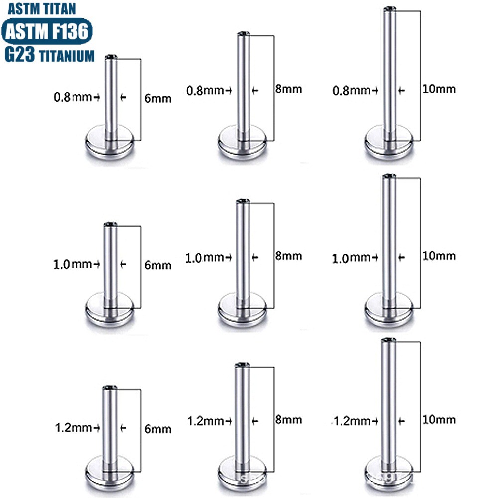 F136 Titanium Alloy Lip Ring Pin Round Ball Straight Rod Earrings Human Body Piercing Jewelry Tongue Stud Piercing Earrings Lip Stud - Image 4