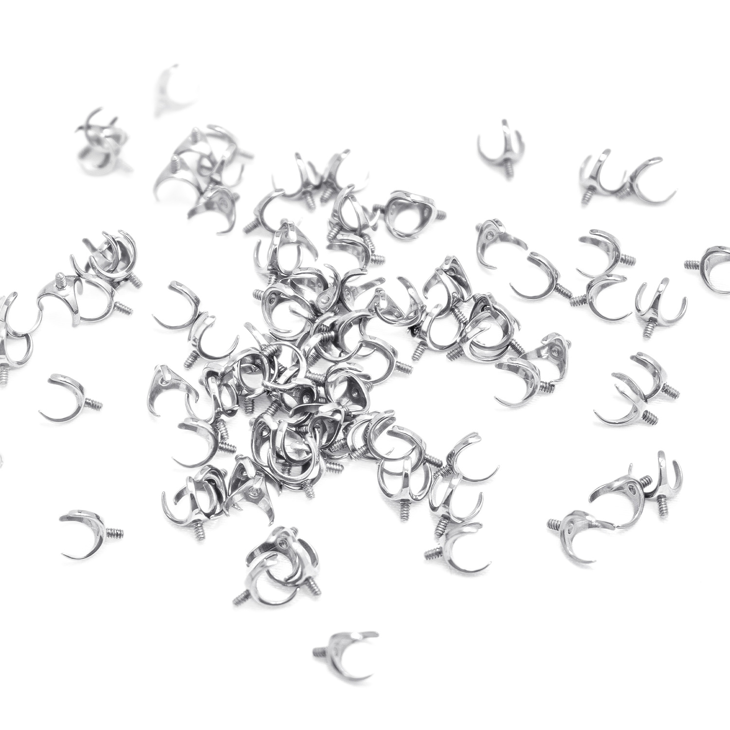 F136 Titanium Three-Claw Opal Empty Holder Lip Nail Ear Bone Nail Body Piercing Jewelry - Image 5