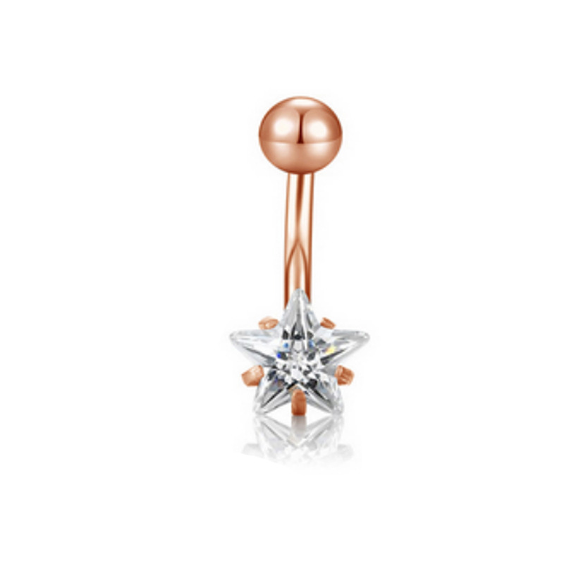 Classic 14-Piece Belly Button Ring Set - Stainless Steel Navel Jewelry with CZ Diamond Rhinestone - Image 5