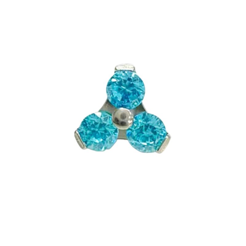 F136 Titanium Alloy Clover Zircon Earrings G23 Titanium New Multi-Color Ear Hole Maintenance Earrings Jewelry Head - Image 5