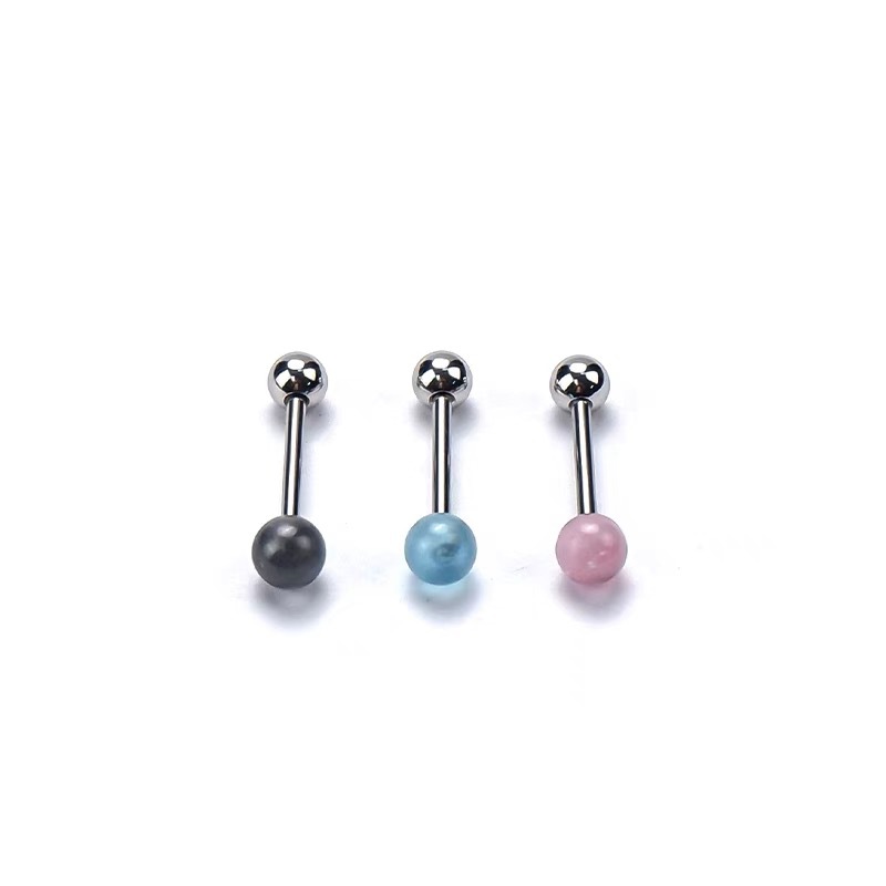 Cat's Eye Transparent Titanium Steel Tongue Barbell 12mm Bar Length 1.6mm Thick Drinkable Tongue Ring Piercing Jewelry New 2023 Summer - Image 5