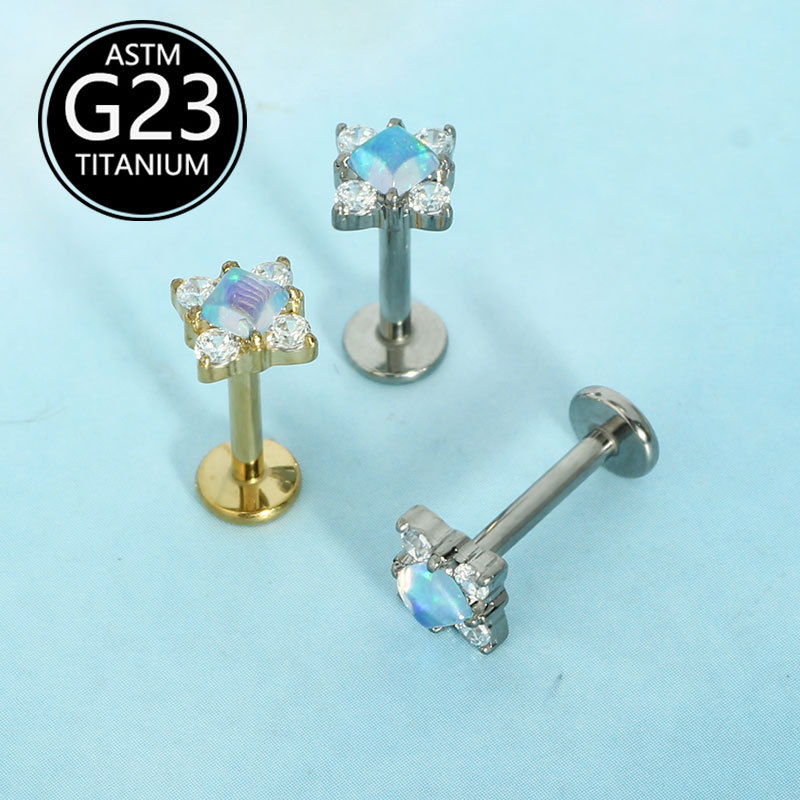 G23 Titanium 16G Internal Thread Flat Bottom Lip Stud & Ear Bone Stud - Lip Piercing Jewelry Direct from Manufacturer - Image 2