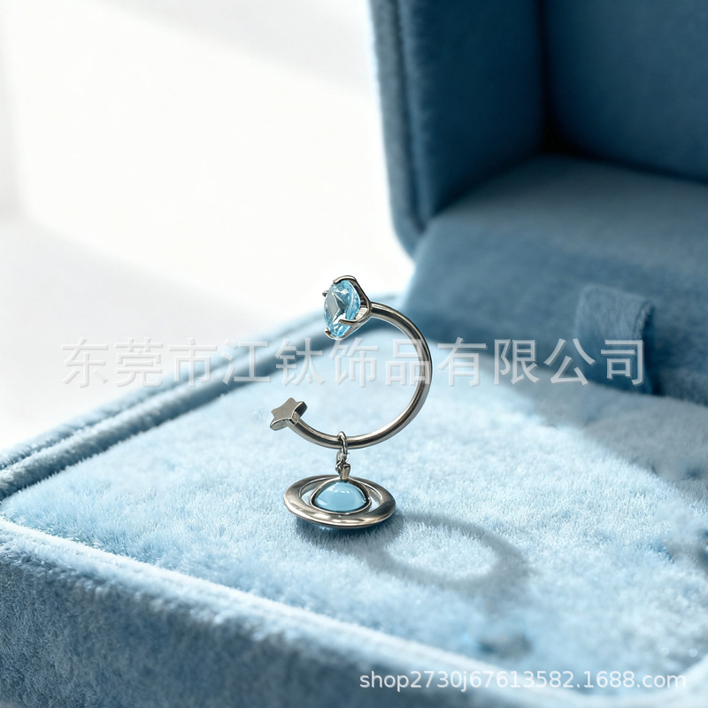 G23 Titanium Alloy Empress Pendant Earring Zircon Body Piercing Jewelry - Image 3