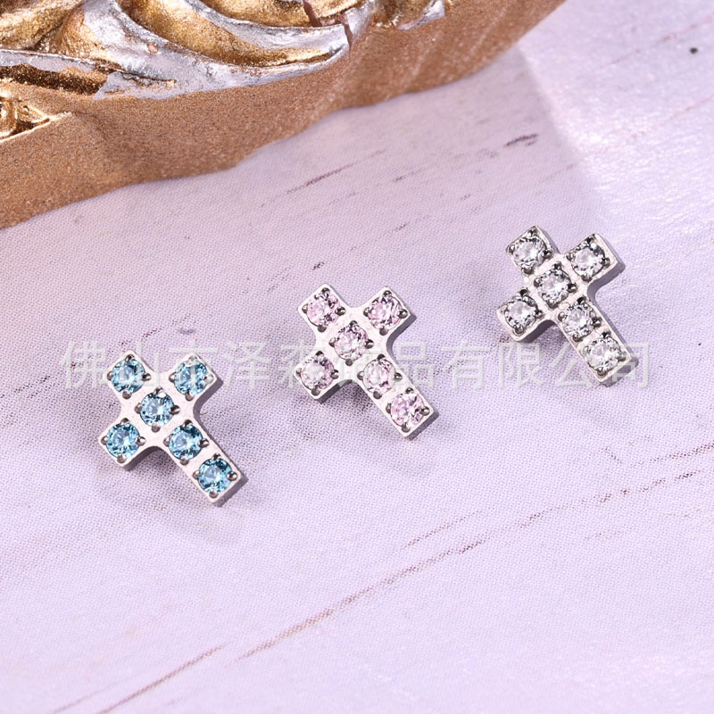 F136 Titanium Alloy Cross Earrings Replacement Accessories G23 Lip Studs Eyebrow Studs Tongue Studs Piercing Jewelry - Image 2