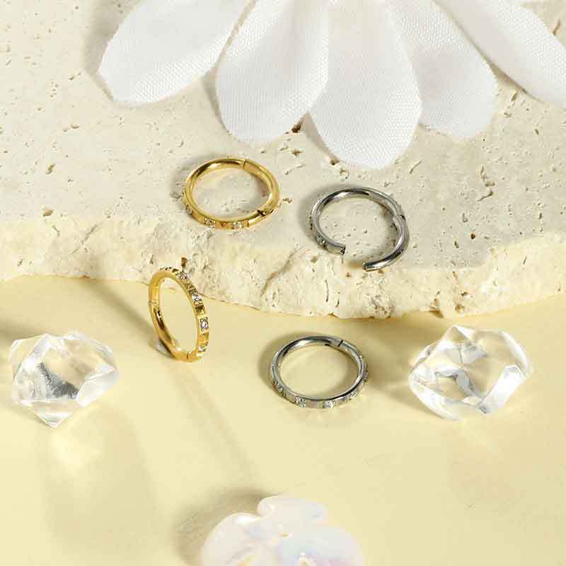 G23 Titanium Alloy Gem CZ Zircon Lip Ring Nose Ring Piercing Jewelry - Fashion Luxury Ear Bone Ring Single Sale - Image 4