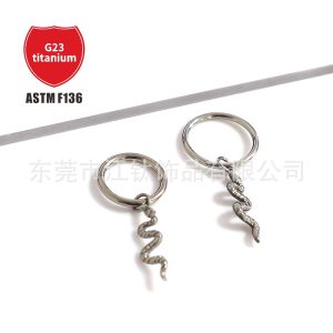 F136 Titanium Snake Nose Ring Anodized G23 Titanium Alloy Body Piercing Nose Stud - Factory Direct