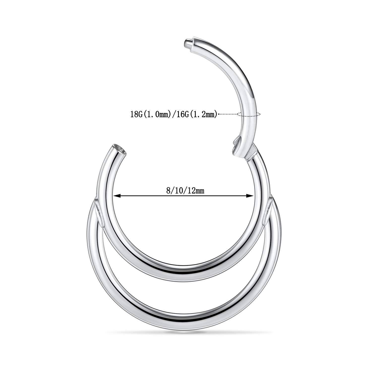 G23 Titanium Nose Ring Inner Arc Moon Titanium Alloy Stud Earrings Closed Body Piercing Jewelry - Image 5