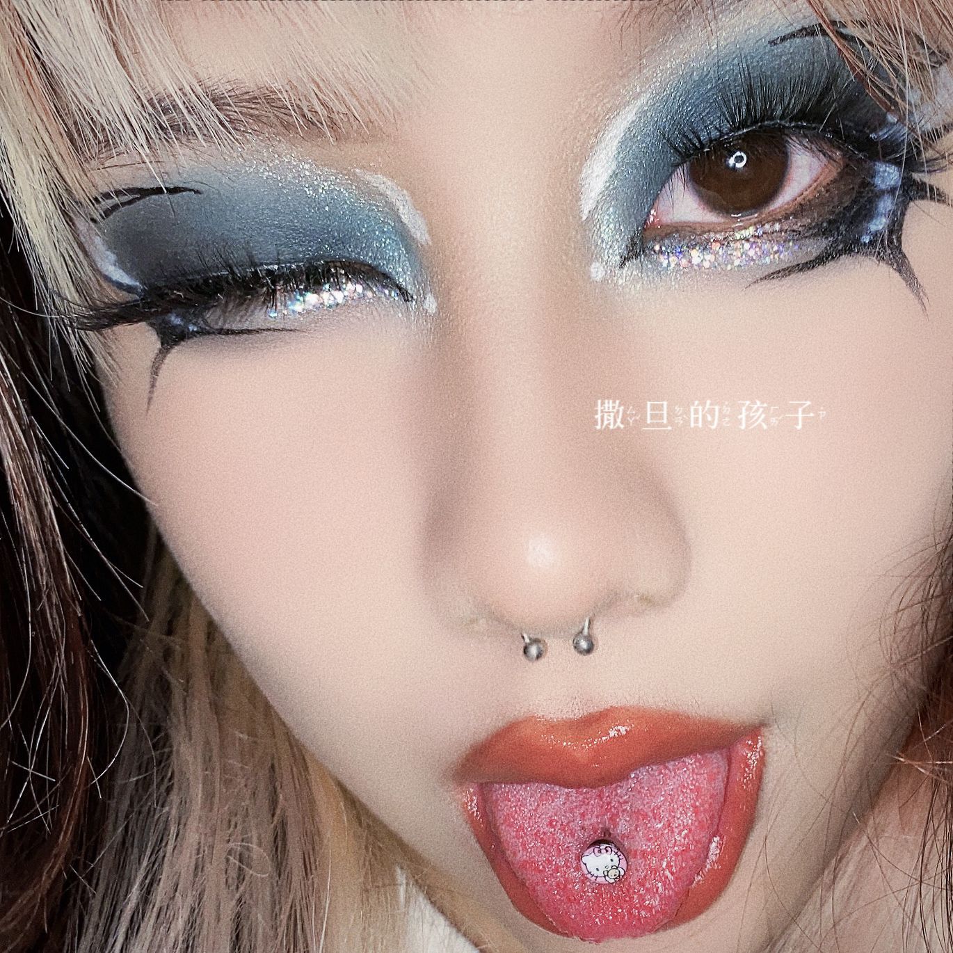Tongue Nail Hello Kitty Cat Tongue Ring Drop Oil Tongue Barbell 316L Surgical Steel 12mm Bar Length 1.6mm Gauge Body Piercing Jewelry - Image 4