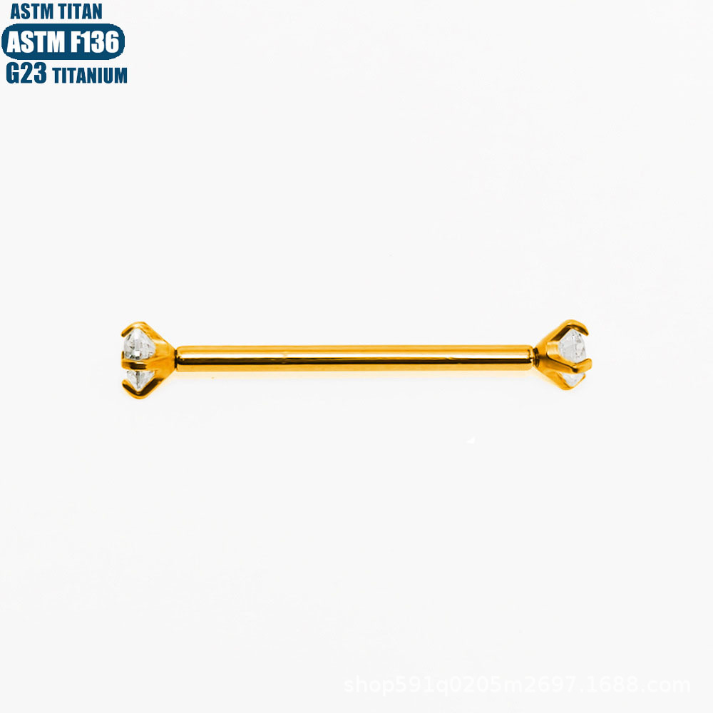 F136 Titanium Alloy Zircon Milk Nail Straight Rod Inner Spiral Body Piercing Jewelry Diaphragm Earrings - Image 4