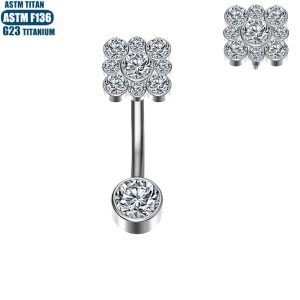 Factory Direct F136 Titanium Navel Ring Zircon Inner Spiral Body Piercing Jewelry for Men and Women