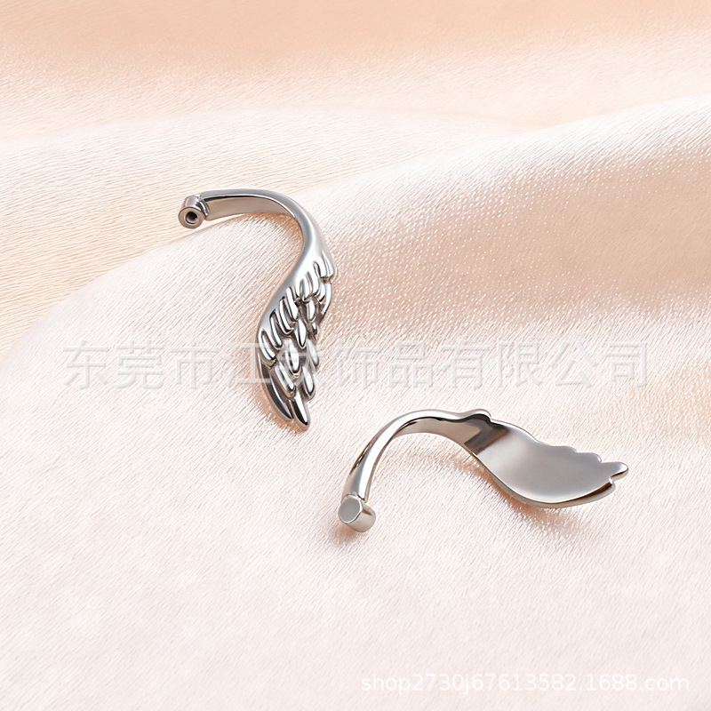 JT910 G23 Titanium Alloy Wing Ear Bone Stud - Smooth Surface Angel Wing Cartilage Piercing Jewelry - Image 3